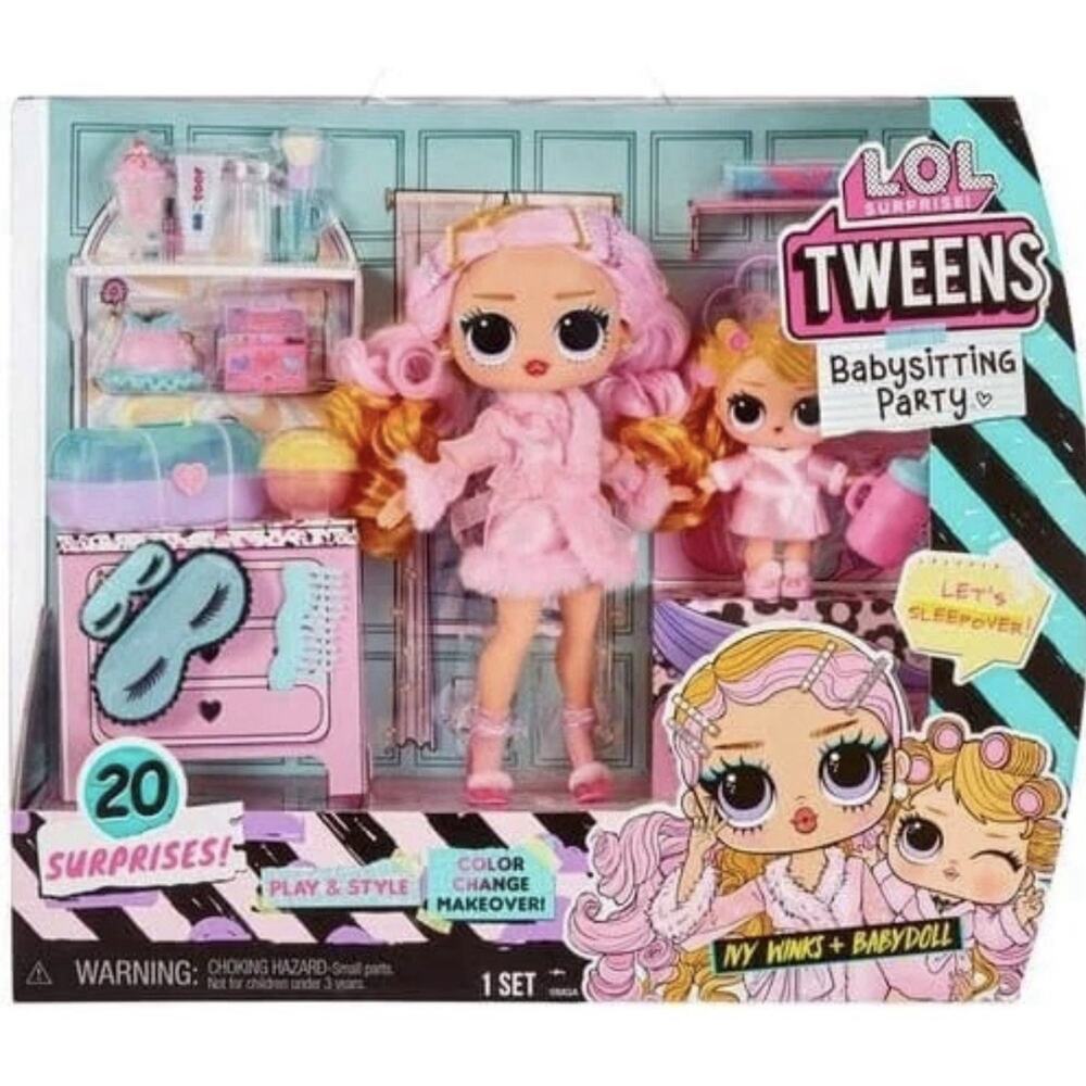 2X LOL Surprise! Tweens Babysitting Party Ivy Winks & Babydoll 20 Surprises! NEW